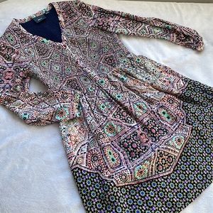 Anthropologie Maeve Dress Banet Smocked Button Bodice Long Sleeve Lined